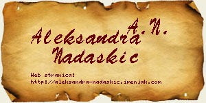 Aleksandra Nadaškić vizit kartica